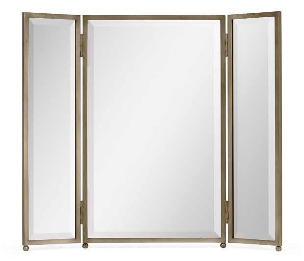 Triple Bronzed Stainless Steel Dressing Table Mirror