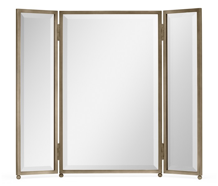 Triple Bronzed Stainless Steel Dressing Table Mirror