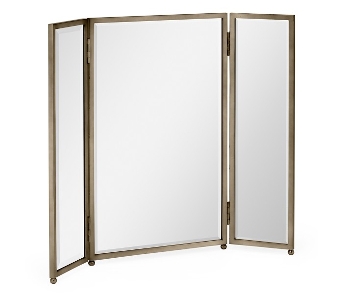 Triple Bronzed Stainless Steel Dressing Table Mirror