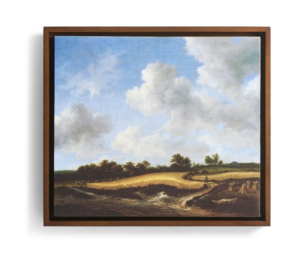 Wheatfield Painting on a Honey Walnut Frame