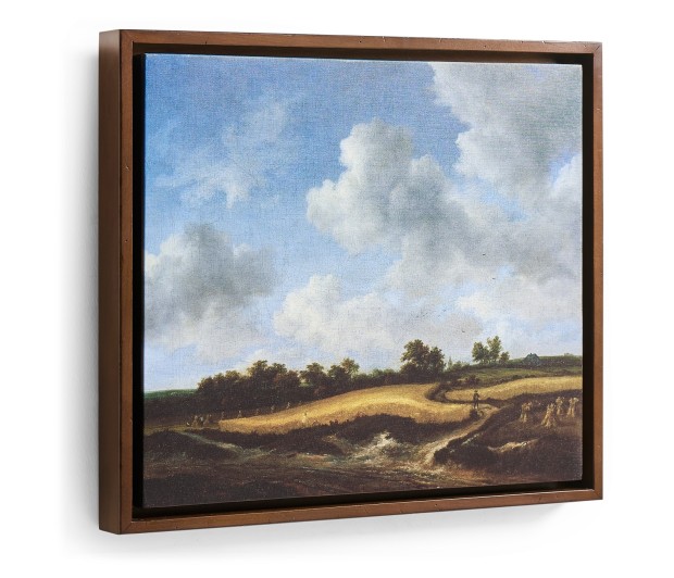 Wheatfield Painting on a Honey Walnut Frame