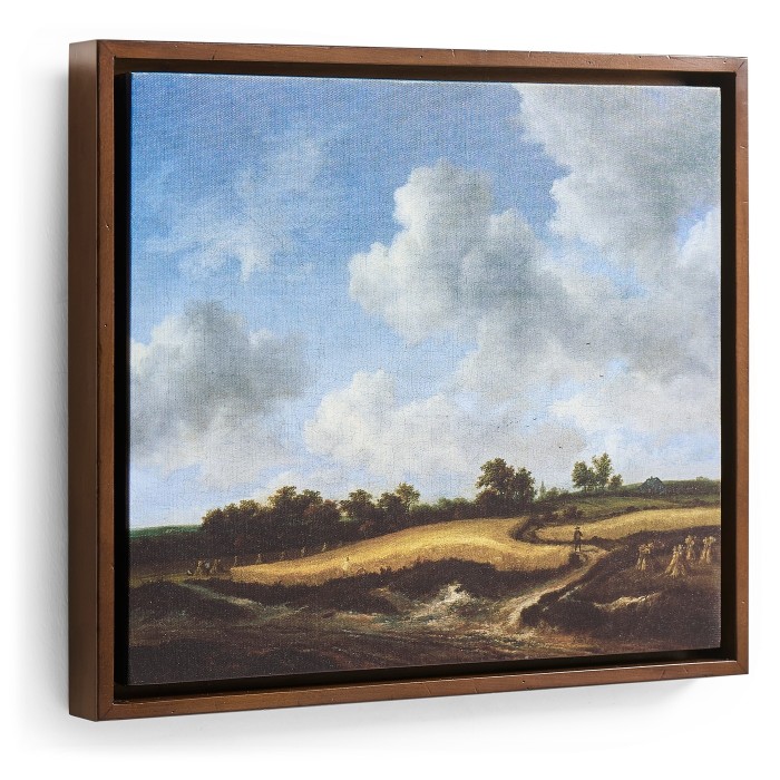 Wheatfield Painting on a Honey Walnut Frame