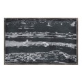 Rectangular Iron End Table with a Black Marble Top