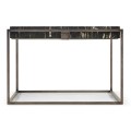 Rectangular Iron Cocktail Table with a Black Marble Top