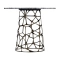 Round Geometic Brass Coffee Table with a Grey Marble Top