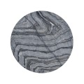 Round Geometic Brass Coffee Table with a Grey Marble Top