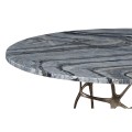 Round Geometic Brass Coffee Table with a Grey Marble Top