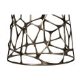 Round Geometic Brass Coffee Table with a Grey Marble Top