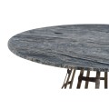 Round Geometric Dome Brass Breakfast Table with A Grey Marble Top 36