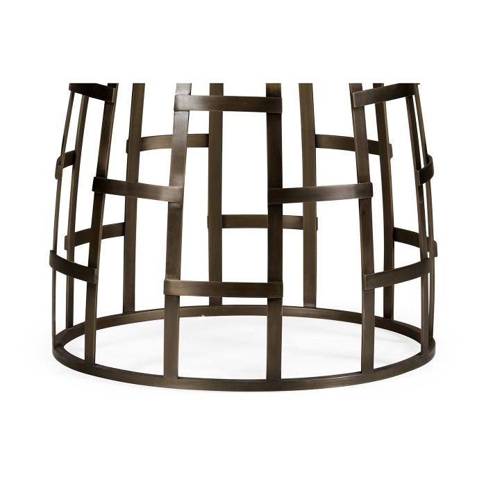 Round Geometric Dome Brass Dining Table with A Grey Marble Top 51