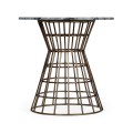 Round Geometric Antique Brass Centre Table with a Grey Marble Top 25