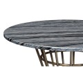 Round Geometric Antique Brass Centre Table with a Grey Marble Top 25