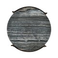 Low Round Solid Brass Coffee Table with a Grey Marble Top