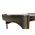 Low Round Solid Brass Coffee Table with a Grey Marble Top