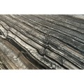 Low Round Solid Brass Coffee Table with a Grey Marble Top