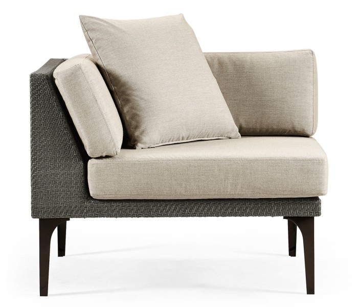 Dark Grey Rattan Corner Sofa Sectional 36