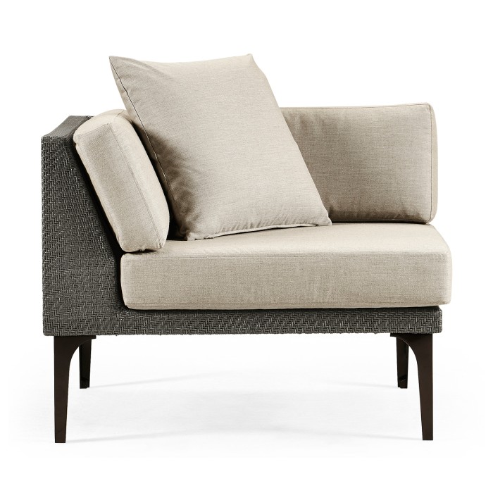 Dark Grey Rattan Corner Sofa Sectional 36