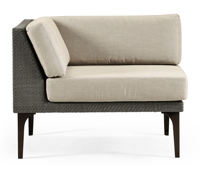 Dark Grey Rattan Corner Sofa Sectional 36