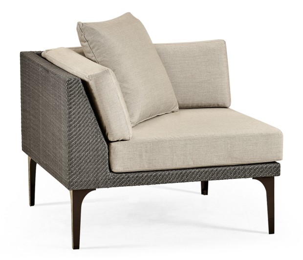 Dark Grey Rattan Corner Sofa Sectional 36