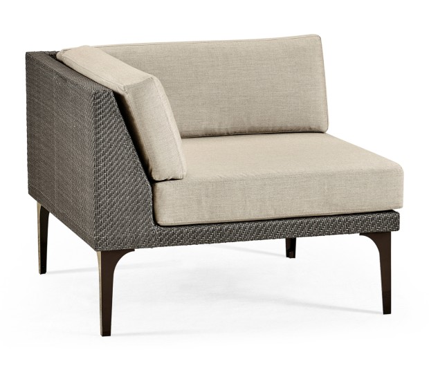 Dark Grey Rattan Corner Sofa Sectional 36