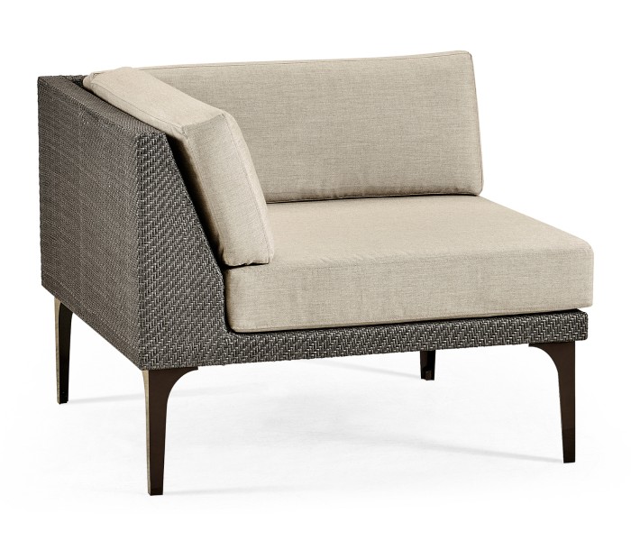 Dark Grey Rattan Corner Sofa Sectional 36