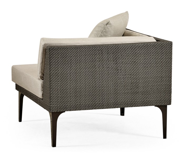 Dark Grey Rattan Corner Sofa Sectional 36