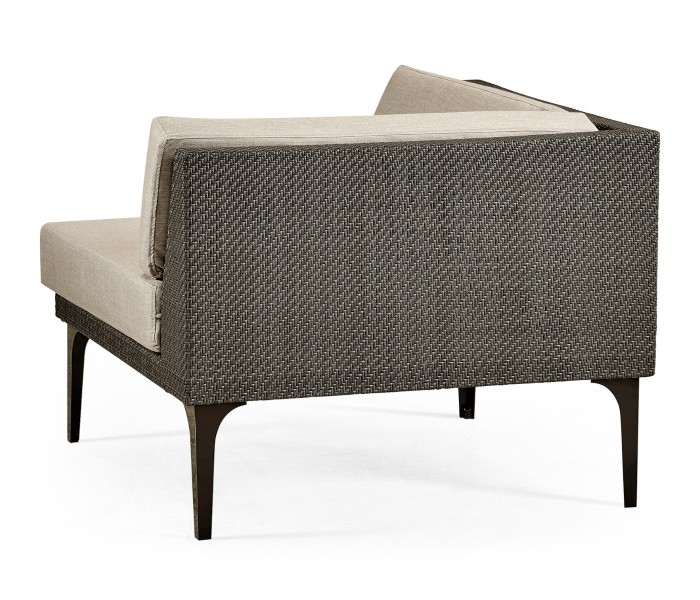 Dark Grey Rattan Corner Sofa Sectional 36