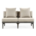 Dark Grey Rattan Two-Seat Centre Sofa Sectional 55
