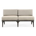 Dark Grey Rattan Two-Seat Centre Sofa Sectional 55