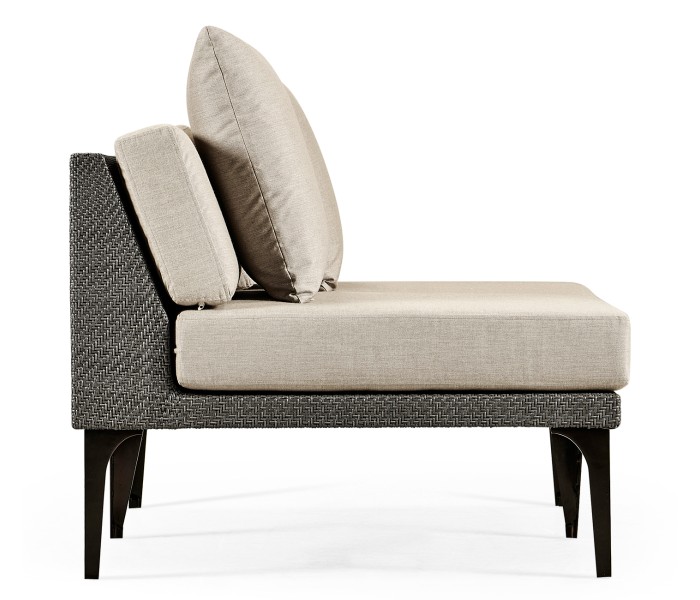 Dark Grey Rattan Two-Seat Centre Sofa Sectional 55