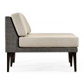 Dark Grey Rattan Two-Seat Centre Sofa Sectional 55