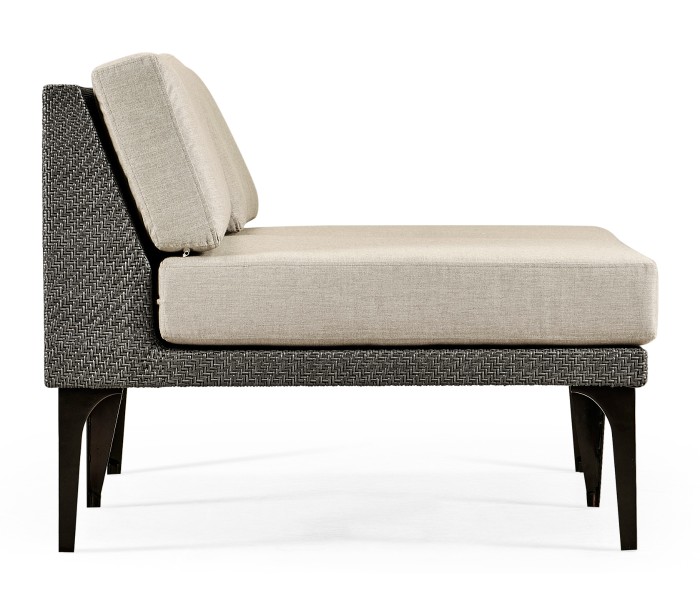 Dark Grey Rattan Two-Seat Centre Sofa Sectional 55