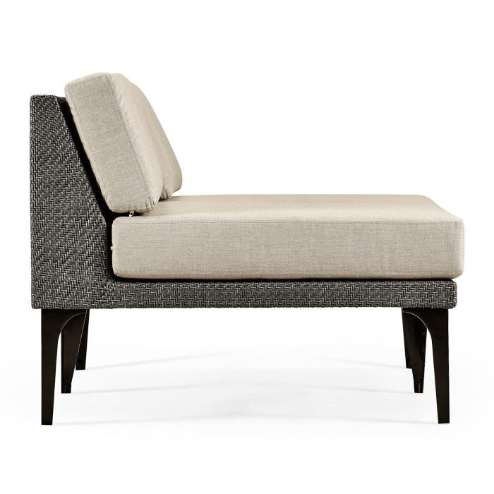 Dark Grey Rattan Two-Seat Centre Sofa Sectional 55