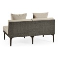 Dark Grey Rattan Two-Seat Centre Sofa Sectional 55