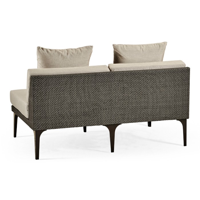 Dark Grey Rattan Two-Seat Centre Sofa Sectional 55