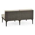 Dark Grey Rattan Two-Seat Centre Sofa Sectional 55
