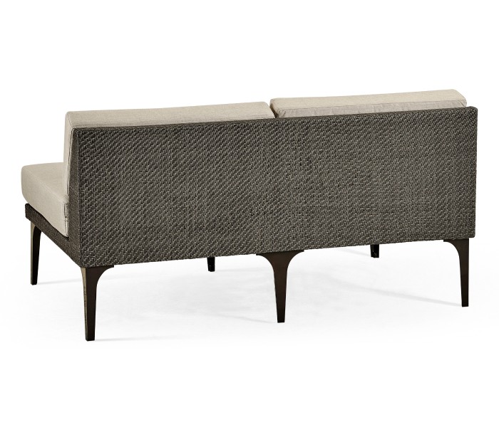 Dark Grey Rattan Two-Seat Centre Sofa Sectional 55