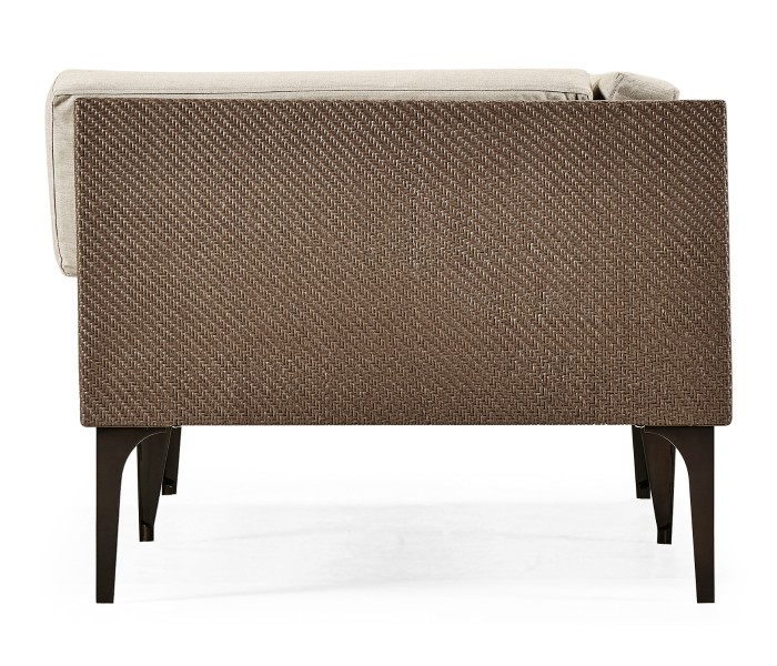 Tan Rattan Left Two-Seat Sofa Sectional 67