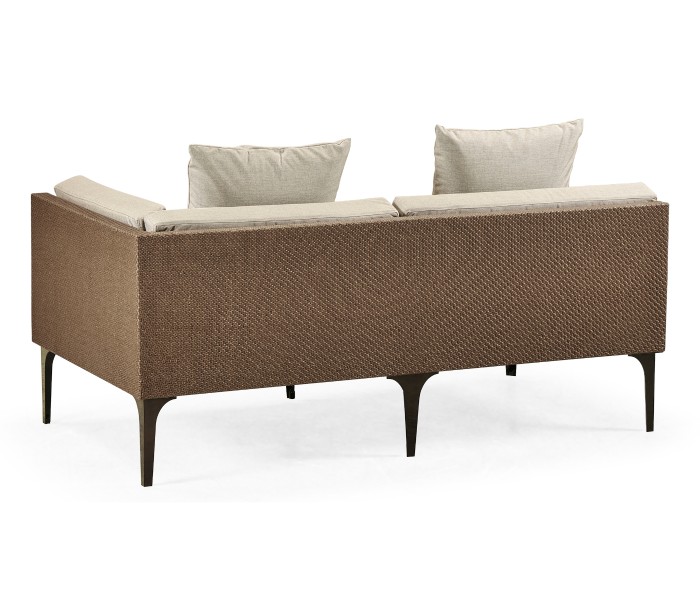 Tan Rattan Left Two-Seat Sofa Sectional 67