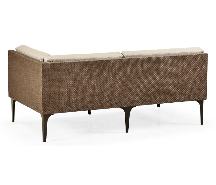 Tan Rattan Left Two-Seat Sofa Sectional 67