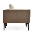 Tan Rattan Right Two-Seat Sofa Sectional 67