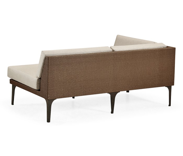 Tan Rattan Right Two-Seat Sofa Sectional 67
