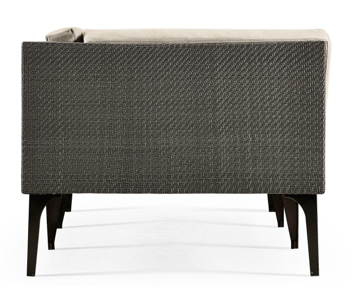 Dark Grey Rattan Right Three-Seat Sofa Sectional 98