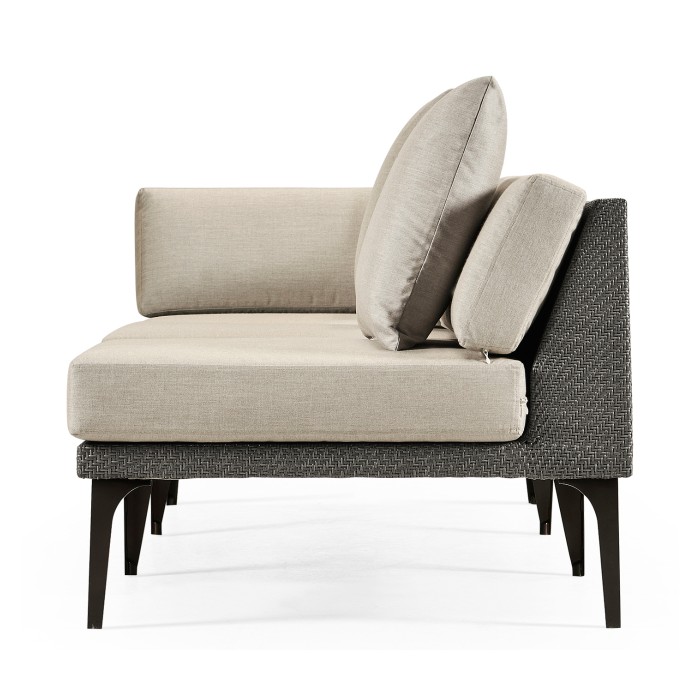 Dark Grey Rattan Right Three-Seat Sofa Sectional 98