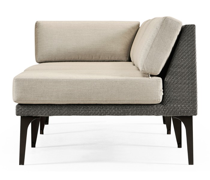 Dark Grey Rattan Right Three-Seat Sofa Sectional 98
