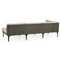 Dark Grey Rattan Right Three-Seat Sofa Sectional 98