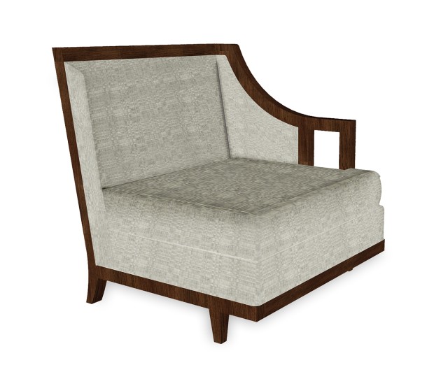 Walnut & Dark Grey Rattan Left One-Seat Sofa Sectional 29