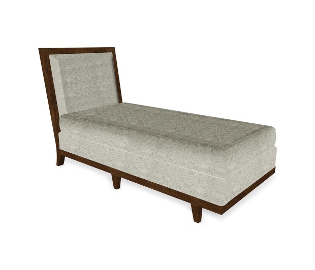 Walnut & Tan Rattan Chaise Lounge Sectional 30