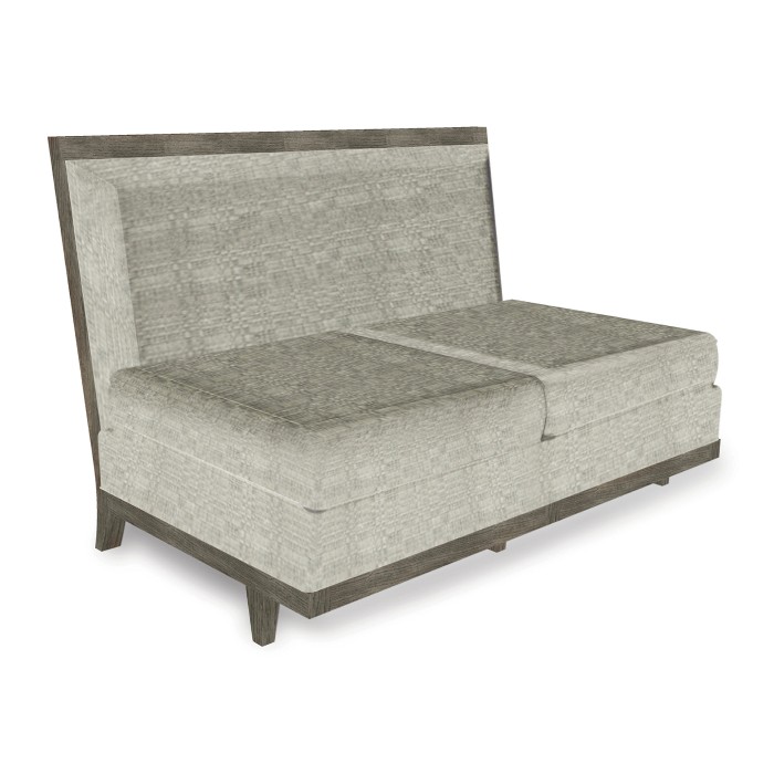Grey & Dark Grey Rattan Two-Seat Centre Sofa Sectional 55
