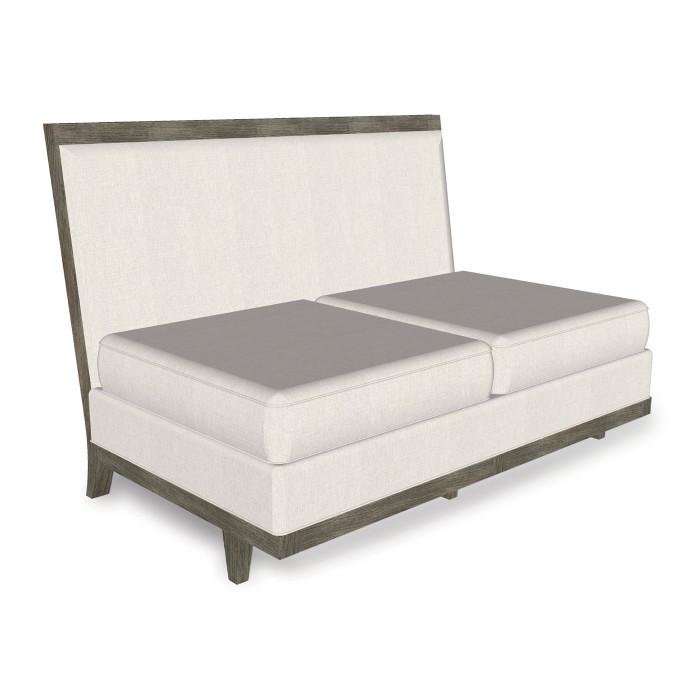 Grey & Dark Grey Rattan Two-Seat Centre Sofa Sectional 55